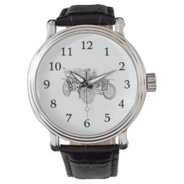 Zwart-wit 1907 Cadillac Model M Horloge