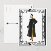  zwart-wit 1930 voor de Mode van een moeraslaag Briefkaart (Voorkant / Achterkant)