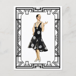 zwart-wit 1930s gepantserd briefkaart