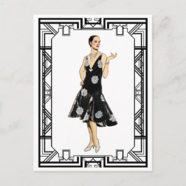 zwart-wit 1930s gepantserd briefkaart