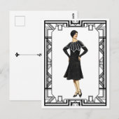  zwart-wit 1930s Sweater Dress Briefkaart (Voorkant / Achterkant)