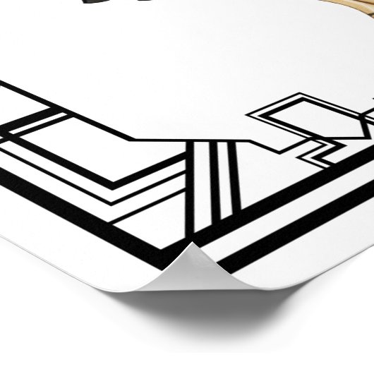  zwart-wit 1930s Sweater Dress Poster (Hoek)