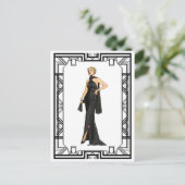 zwart-wit 1930s Zijderoute Mode Briefkaart (Staand voorkant)