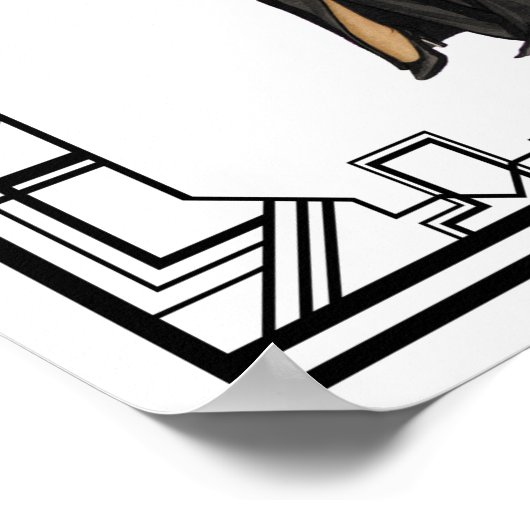  zwart-wit 1930s Zijderoute Mode Poster (Hoek)