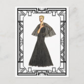 zwart-wit 1940 Zwitserse Dot Tulle Gown Briefkaart (Voorkant)