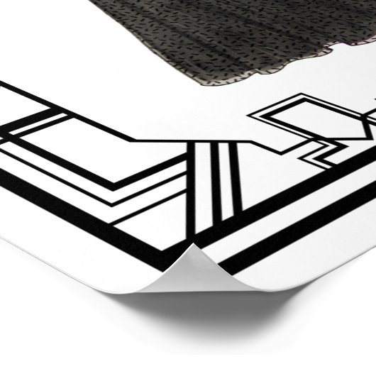  zwart-wit 1940s Zijderoute Mode Poster (Hoek)