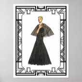  zwart-wit 1940s Zijderoute Mode Poster (Voorkant)