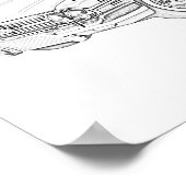 Zwart-wit 1960 Chevy Impala Convertible Poster (Hoek)