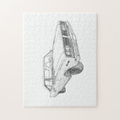 Zwart-wit 1966 Dodge Coronet Illustratie Legpuzzel (Verticaal)