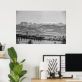 Zwart-wit 1968 Duits winterstadje Beieren Poster (Thuiskantoor)