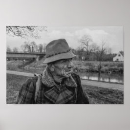 Zwart-wit 1968 Europees portret van een Man Poster