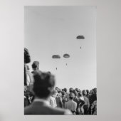 Zwart-wit 1968 Paratrooper Show met Kroes Poster (Voorkant)
