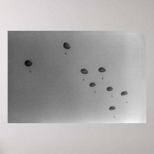 Zwart-wit 1968 Paratrooper Show Poster (Voorkant)