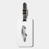 Zwart-wit 1969 Camaro Z28 Illustratie Bagagelabel (Voorkant verticaal)