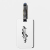 Zwart-wit 1969 Camaro Z28 Illustratie Bagagelabel (Achterkant verticaal)