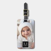 Zwart-wit 1 Aangepast fotocollage Bagagelabel (Voorkant verticaal)