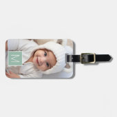 Zwart-wit 1 Aangepast fotocollage Bagagelabel (Voorkant horizontaal)