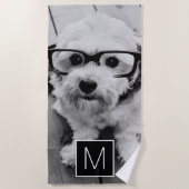 Zwart-wit 1 Aangepast fotocollage Strandlaken (Voorkant)