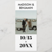 Zwart-wit 1 foto Bold Minimalist Wedding Programmakaart (Voorkant)