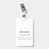 Zwart wit 1 Foto Collage Aangepast monogram Badge (Achterkant met clip)