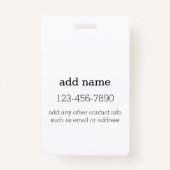 Zwart wit 1 Foto Collage Aangepast monogram Badge (Achterkant)