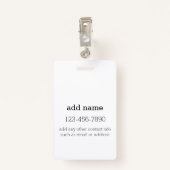 Zwart wit 1 Foto Collage Aangepast monogram Badge (Achterkant met clip)