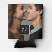 Zwart-wit 1 Foto Collage Aangepast monogram Blikjeskoeler (Voorkant)