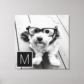 Zwart-wit 1 Foto Collage Aangepast monogram Canvas Afdruk (Voorkant)