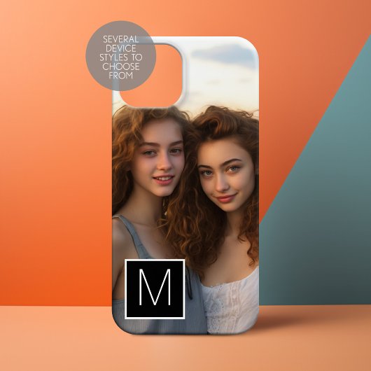 Zwart-wit 1 Foto Collage Aangepast monogram Case-Mate iPhone Case