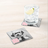 Zwart-wit 1 Foto Collage Aangepast monogram Kartonnen Onderzetters (Insitu)