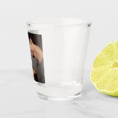 Zwart-wit 1 Foto Collage Aangepast monogram Shot Glas (Rechts)