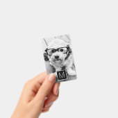 Zwart Wit 1 Foto Collage Aangepaste Monogram Badge (Handheld)