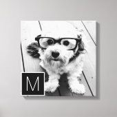 Zwart-wit 1 foto collage aangepaste monogram canvas afdruk (Voorkant)