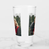 Zwart-wit 1 foto collage aangepaste monogram glas (Links)