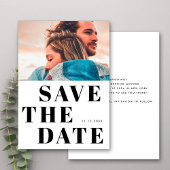 Zwart-wit 1 foto minimalistische eenvoudige bruilo save the date