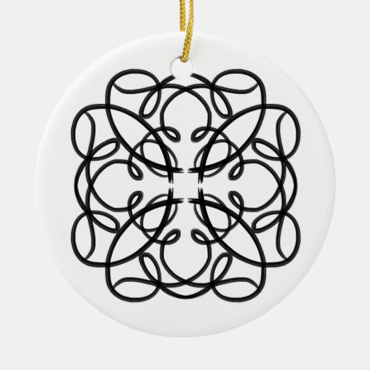 Zwart & Wit #1 Keramisch Ornament (Voorkant)