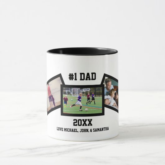 Zwart wit #1 Pap 3 Foto Vaderdag Mok (Midden)