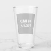 Zwart-wit #1 Papa Forever Vaderdag Gift Glas (Achterkant)