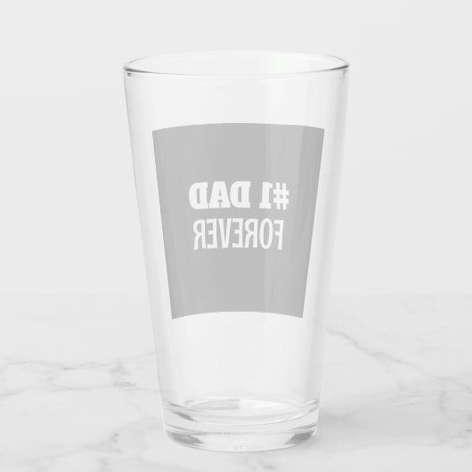 Zwart-wit #1 Papa Forever Vaderdag Gift Glas (Achterkant)
