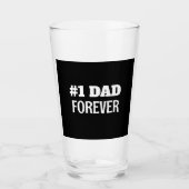 Zwart-wit #1 Papa Forever Vaderdag Gift Glas (Voorkant)