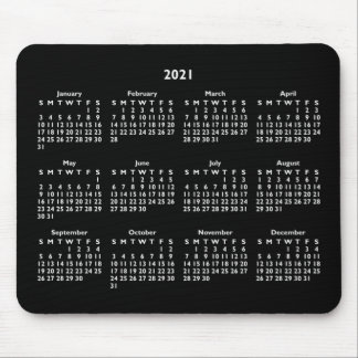 zwart-wit 2021-kalender muismat