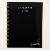 Zwart-wit 2022 Leo Zodiac Sign Planner (Voorkant)