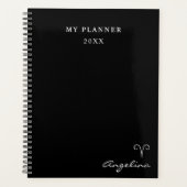 Zwart-wit 2022-ritsen Zodiac Symbol Planner (Voorkant)