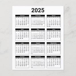 Zwart-wit 2025 jaar in een oogopslag flyer