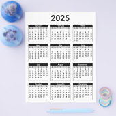 Zwart-wit 2025 jaar in een oogopslag flyer (Enkel)