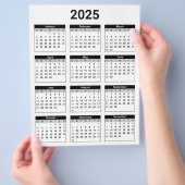 Zwart-wit 2025 jaar in een oogopslag flyer (Hand)