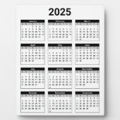 Zwart-wit 2025 jaar in een oogopslag fotoplaat (Voorkant)