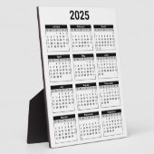 Zwart-wit 2025 jaar in een oogopslag fotoplaat (Zijkant)