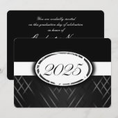 Zwart-wit 2025 Uitnodigingen (Voorkant / Achterkant)