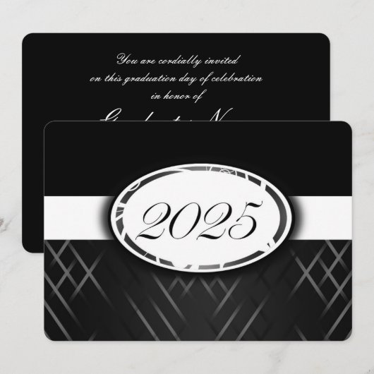 Zwart-wit 2025 Uitnodigingen (Voorkant / Achterkant)